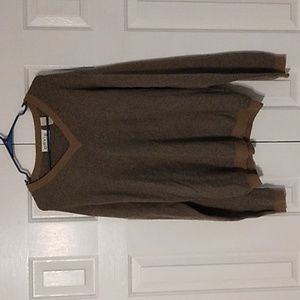 ORVIS 100% CASHMERE L/S V-NECK SWEATER SIZE LARGE VINTAGE
